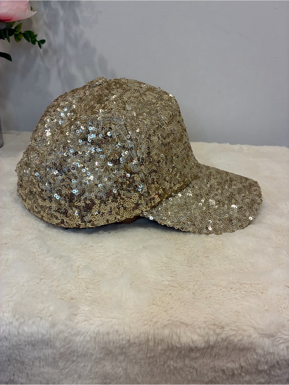 Sequin Baseball Cap - Gold - Picture 4 of 6